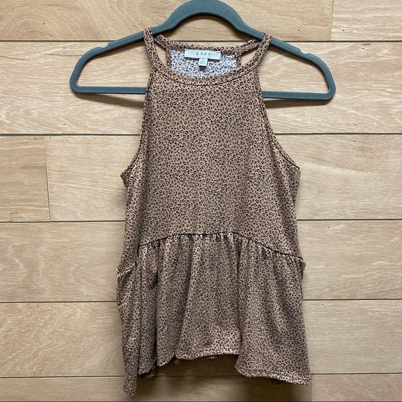 Leopard Print Racerback tank top by GAZE size XS - Picture 1 of 5